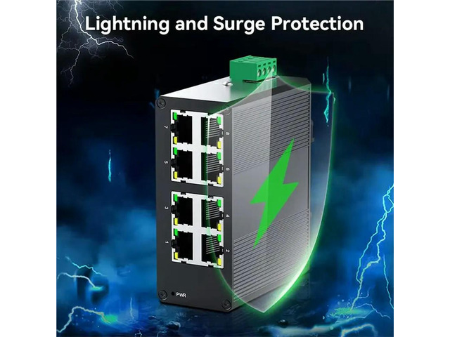 Industrial Ethernet Network Switch 8 Port 100M/1000M Mini Design DIN Rail Mount IP40 Protection Plug And Play Style 100M