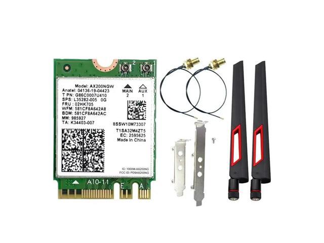 AX200NGW 6 Card+ 10DBI Antenna 2.4Ghz 5Ghz Bluetooth 5.2 Adapter 2974Mbps Network Card For Win10/For Win