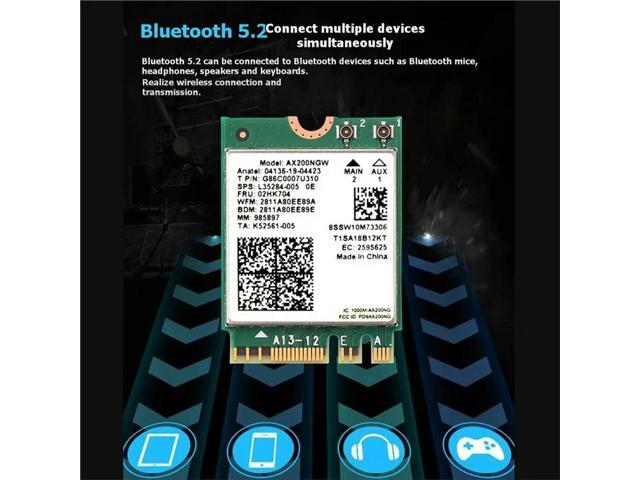 AX200NGW 6 Card+ 10DBI Antenna 2.4Ghz 5Ghz Bluetooth 5.2 Adapter 2974Mbps Network Card For Win10/For Win