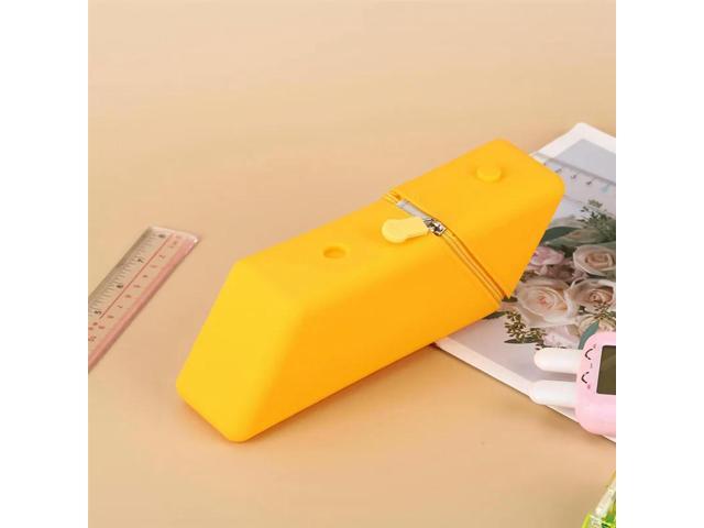 Silicone Pencil Case Gradient Rectangular 2Pc Large Capacity Student Pencil Case Stationery Organizer Pencil Bag Blue