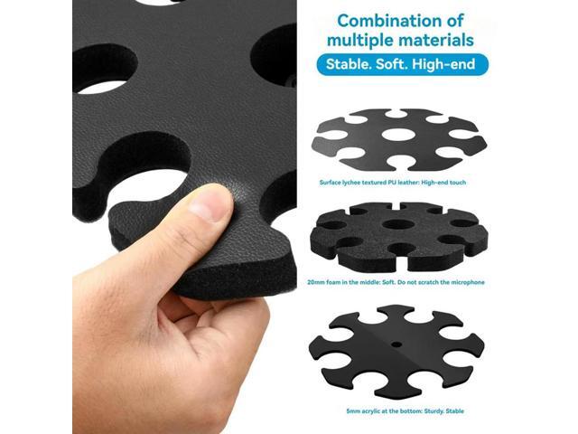 Microphone Holder For Mic Handheld Microphone Organizer For 1/4In,3/8 And 5/8In Threaded Stand Hold Up To 8 Mics