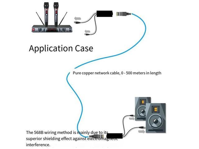 Network Signal Extender 2 Channel XLR Network Cable Extender 3Pin XLR Female To RJ45 Ethernet Extender
