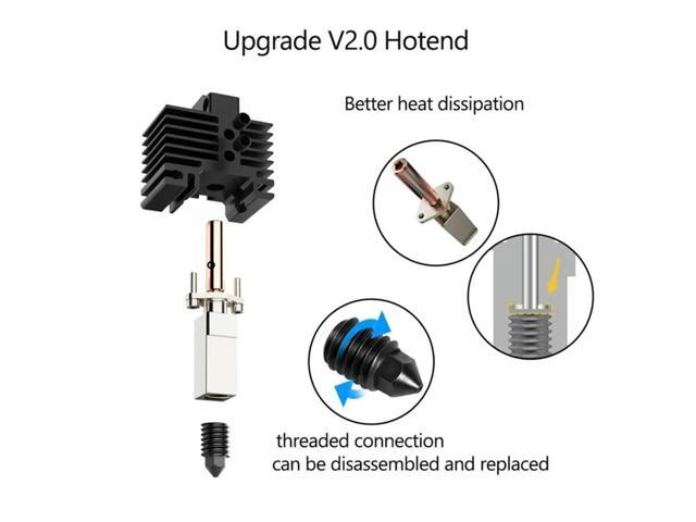 V2.0 3D Printer Hotend Kit For P1P P1 With Cooling Fan Hardened Steel Nozzle Print Head 3D Printing Replacement P