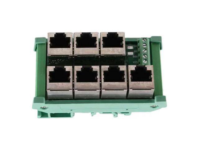 RJ45 Male/Female Connectors To 7-Pin RJ45 Connector, Network Adapter Terminal Block, Breakout Module For Wiring Test