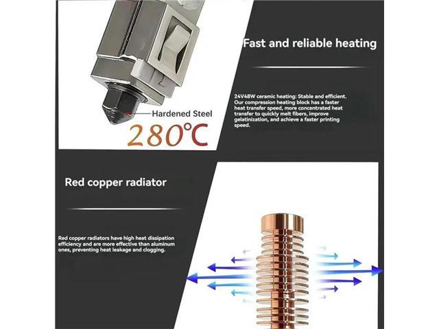 For Flashforge Adventurer 5M Hotend 5M Pro Hot End AD5M Nozzle Replacement Kit- 2 Set Upgraded Heating Components