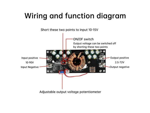 Adjustable Step-Down DC-DC Buck Converter 1200W DC15V-90V Input To DC2.5V-72V Output 30A/50A Constant Voltage Power Module