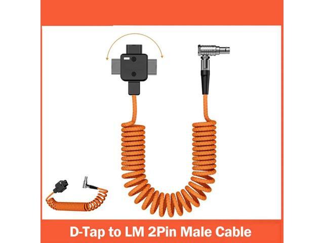 DT-LM D-Tap To LM 2Pin Male Coild Power Cable For Select RED ARRI And Camera 60CM/1.96FT, High Durability
