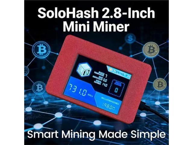 Nerdminer V2 NM Miner BTC Solo Miner 735Kh/S 2.8' Touch Screen Upgraded Bitcoin Crypto Miner For Office Home