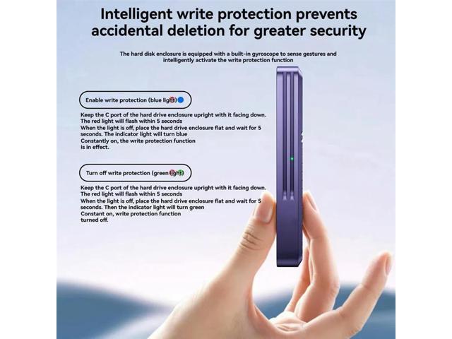 Hard Drive Enclosure 8848-10G M. 2 NVME Protocol Solid State Drive Box SSD External Built-In Type-C Short Cable