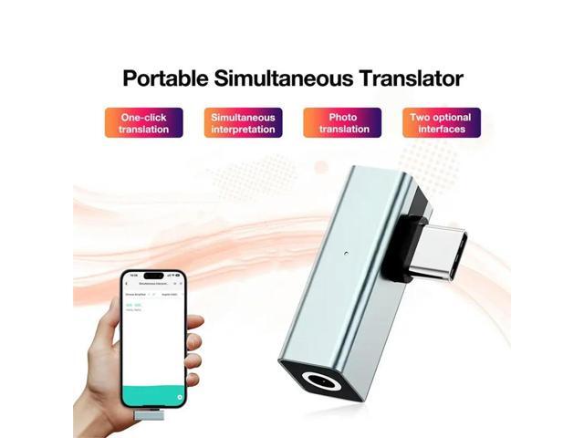 Real Time Translator 140 Languages AI Type-C Adapter, Universal Headphone Compatibility, One-Click Language Transl