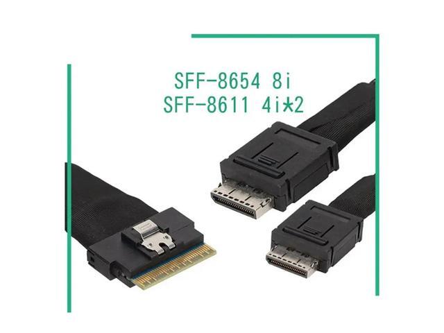 Slimsas SFF-8654 8X To Oculink SFF-8611 4X 4Ix2 Standardized Cable For Easy Installation Suitable For Extended Use