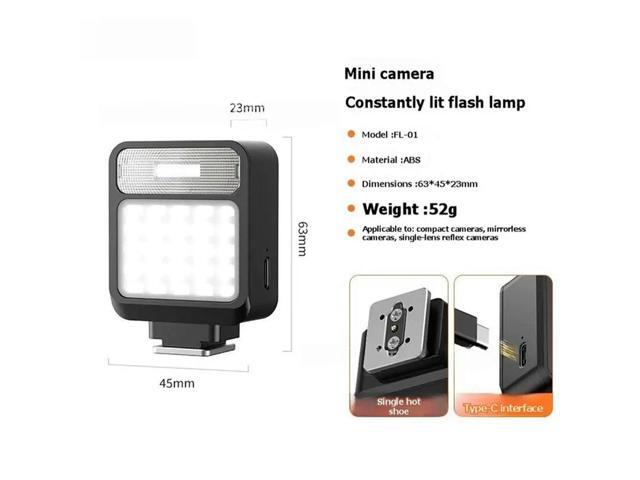 GN8 Single-Point Hot Shoe Fill Light Mini 4 Power Levels Always-On Flash Video Lamp For Camera Camcorder Vlog