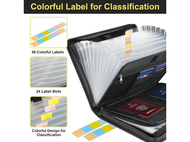 Fireproof File Folder, Accordion Design, A4 Size, Large Capacity, Foldable, Waterproof With Handle Document Bag