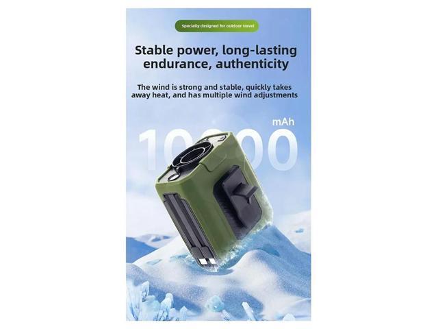 Cooling Fan Rechargeable Waist Clip Air Conditioner Cooler 5 Speed Adjustable Outdoor Fan Featuring LED Flashlight