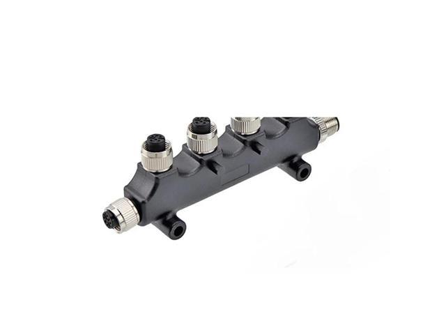 M12 Waterproof Connector T-Shaped 6-Position Adapter 5-Core Hole Aviation Plug l Port One Turn Five Plastic