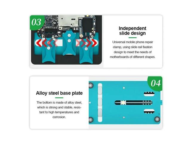 RL-601L PLUS Universal Repair Tools: Double-Slot Motherboard Fixture For Phone IC Chip & PCB Jig Board Holder