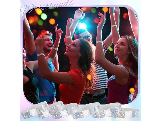 Adjustable 300 Pcs Holographic Plastic For Events Party Wristbands, 3/5' X 9.84' Waterproof Design Band