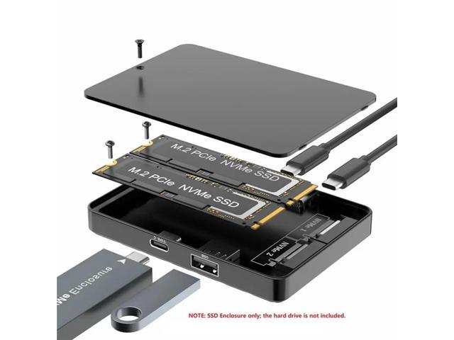 M. 2 NVME SSD Enclosure Dual Bay RGB USB3.2 10Gbps For Pcie Docking Station Adapter For M. 2 Solid State Hard Disk Box For