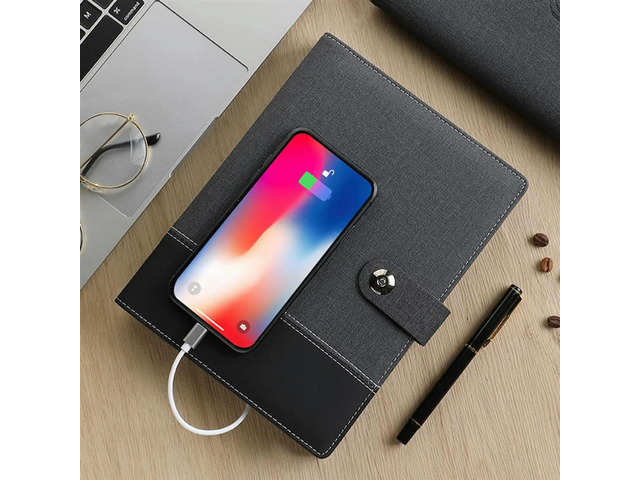 Business Travel A5 Manager Bag Notebook With Power Bank Charger Charging Mobile Rack