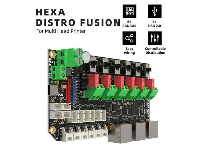 Multi-Function 3D Printer HUB Hexa Distro Fusion Board 6-Way CANBUS USB 2.0 Power Distribution Expansion Module