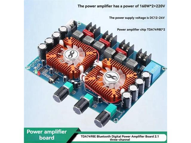 TDA7498E Bluetooth 5.0 Digital Amplifier 2X160w+ 220W 2.1 Channel High Power Audio Power Amplifier Board DC 12-32V
