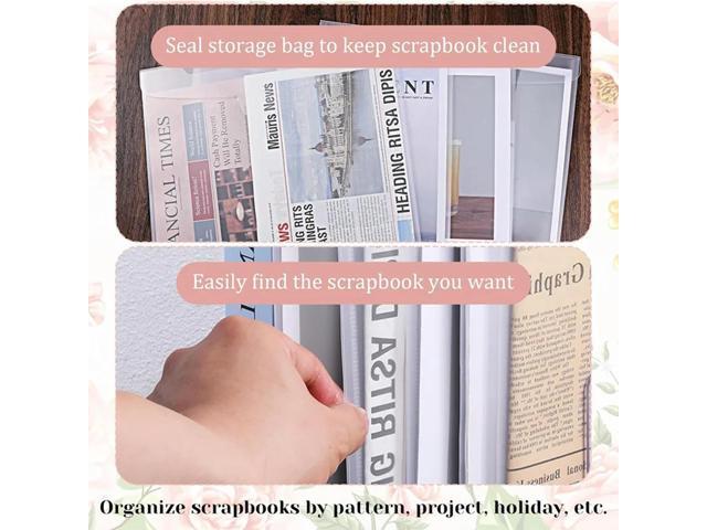 Scrapbook Vinyl Compatible Clear Plastic Cardstock Organizer For Scrapbook Paper With Sticky Index Tabs