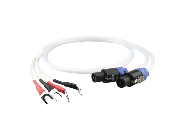 OCC Silver Plated Cable Ohmic Audio Twist Lock NL4FC Cable For Amplifier Speakon Connector To Y Spade