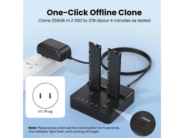 Offline Copying Cloner NVME Solid State Drive Duplicator Dual-Bay M. 2 SSD Docking Station Read-Write 20Gbps