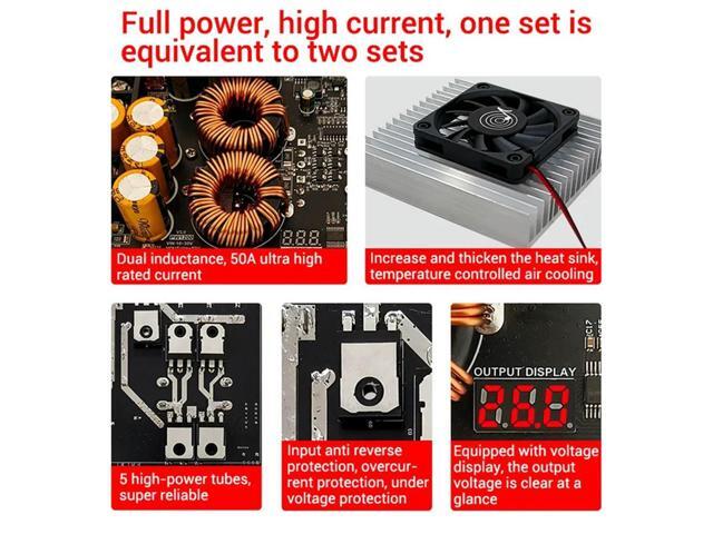 DC-DC Boost Converter Current Boost Power Module 1200W 50A Dual Inductor 10-30V To Vin-50V Adjustable Voltage Charger