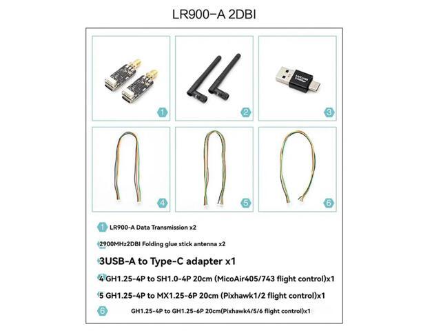 LR900 2Dbi Digital Image Transmission 915MAHZ Digital Transmission Radio Long-Distance Transparent Transmission Module LR90