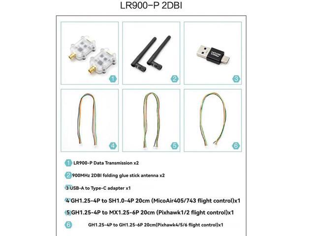 LR900 2Dbi Digital Image Transmission 915MAHZ Digital Transmission Radio Long-Distance Transparent Transmission Module LR90