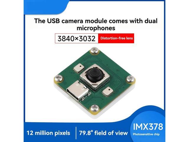 IMX378 12MP USB Camera Module Featuring Dual Microphones 3840X3032 Resolution 79.8° FOV For Raspberry Pi 5 Jetson Orin RDK