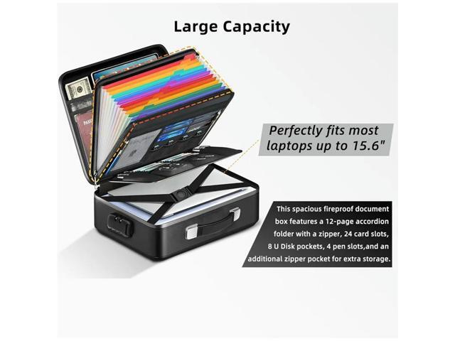 Fireproof Document Box-For Desk Money,For Passports Certificates-8-Layer Hard Shell Fire Proof Safe For Home
