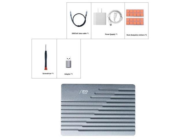 External Hard Disk Case Box For Dual Bay Nvme SSD Enclosure M. 2 2280 Nvme Hard Drive Case 20Gbps USB3.2 Gen2 Type-C US PLU