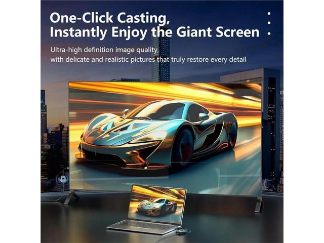 -Compatible Transmitter And Receiver For Streaming Video, 1080P Plug& Play,For Laptop, Projector, Monitor