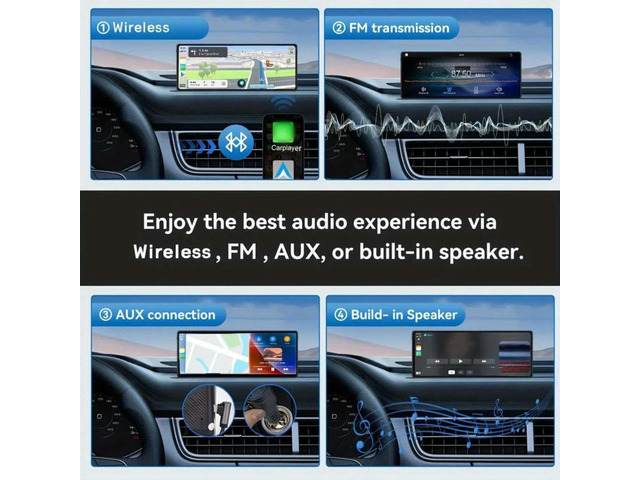 Universal 1080P HD Car Radio 10.26' Multimedia Player Touch Screen Carplay Adapter For IOS Android Camera AUX/FM