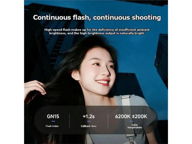 GN15 16W Z140 Camera Flash Light 1200Mah/1200 Full Power Flashes 6200± 200K Works For Fujifilm Cameras