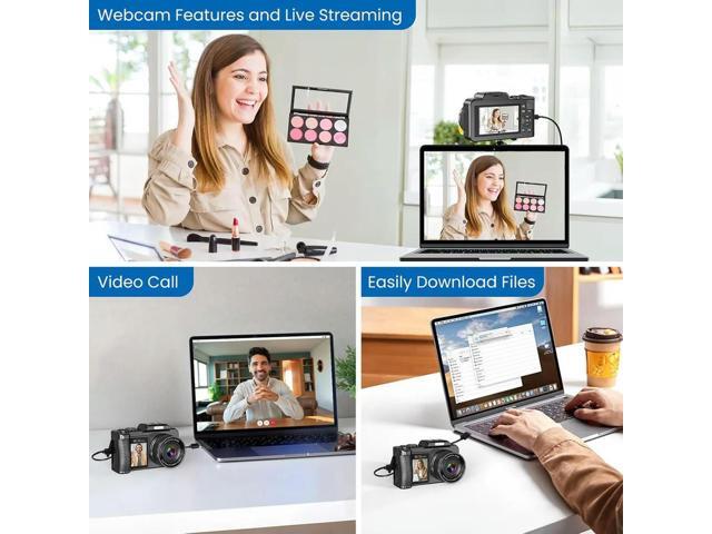 5K 80MP Digital Camera,3.5'+2' Dual Screen Cameras For Photography Autofocus,18X Digital Zoom Recorder Vlogging Camera