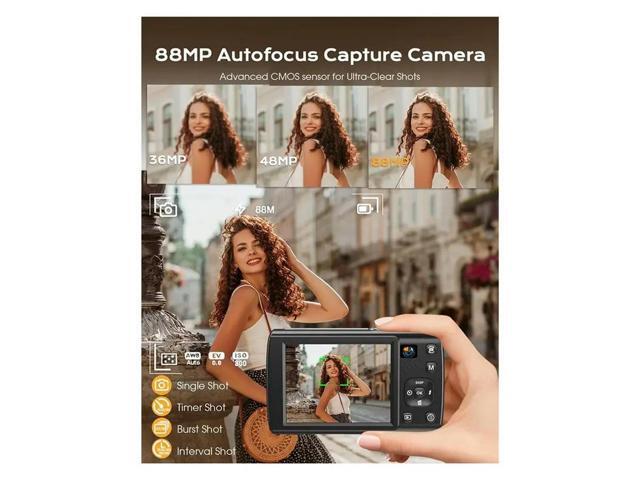 Dual Lens 88MP 8K Digital Camera With, Touch Screen, 16X Zoom Autofocus For Vlogging For Photography