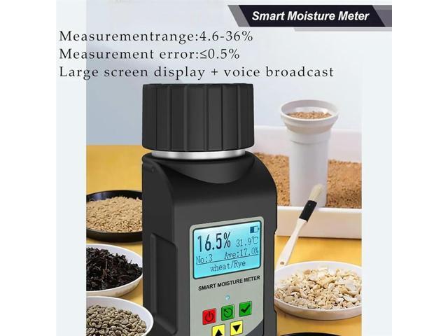 Digital Grain Moisture Tester, Cup-Type Moisture Meter With LCD Backlit Display,Supports 25 Grain Types