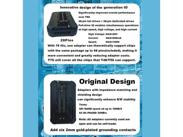 For Xgecu T76 USB3.0 Universal Programmer For EEPROM NOR NAND EMMC MCU GAL Includes Minpro/TL866II+ TSOP48 Adapter