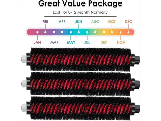 3PCS High Speed Cleaning Brushes for Roborock S8 Pro Ultra/S8/S8+/S8 Plus Robotic Vacuum Replacement Self-Cleaning Brush