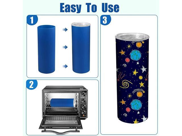 Sublimation Blanks Silicone Bands Sleeve Kit for Sublimation Tumblers 20 oz Skinny, Wraps Instead Shrink Paper in Oven