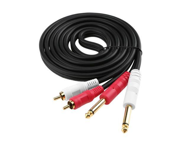 Dual RCA to Dual Mono 6.35mm Male Jack Audio Cable 2RCA to 2 6.5 DVD Mixer