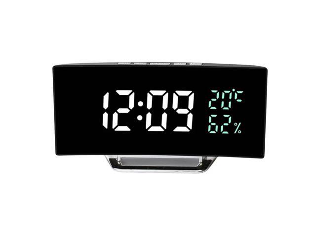 Curved Screen LED Clock Multi-Function Clock 7816 Mirror Digital Alarm Clock Withtemperature Andhumidity Display