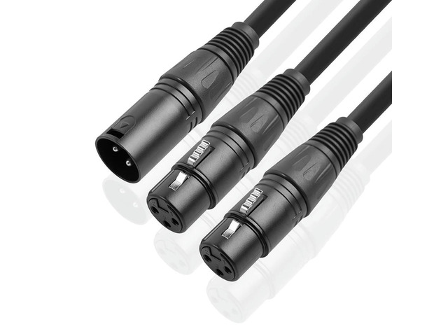 50cm XLR Splitter Cable 3Pin XLR Splitter Male To 2 Female Cable 1 Male To 2 Female XLR Y Splitter Mic Audio Cables