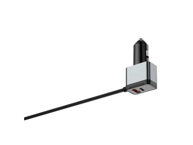 180W One-For-Three Car Charger QC3.0 Fast-Charging Vehicle Charger Through Current