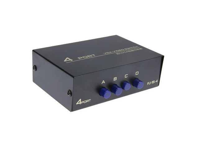 4 Port VGA Splitter Box 1 in 4 Out 4 PC To 1 Monitor VGA Vedio Splitter 130MHz Bandwidth Switcher Box for Monitor PC