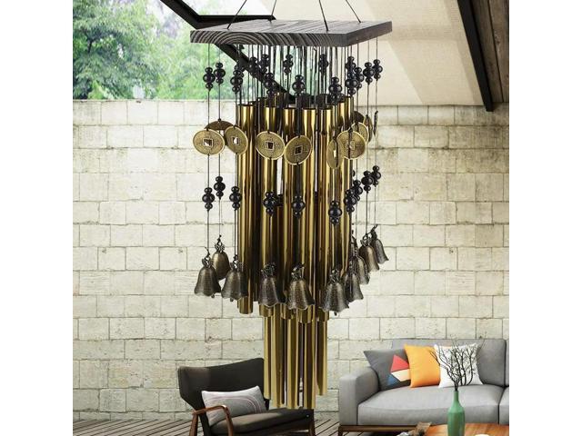 Outdoor Indoor l Tube Wind Chime with Copper Bell Large Windchimes For Yard Patio Garden Terrace Decoration 80cm