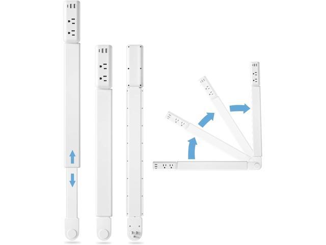 Solve Outlet Shortages! 5-Port Retractable Extender Stick 23'-34' Adjustable, No Tools Required